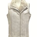Dennis Basso NWOT Ivory Faux Fur and Leather Moto Vest Size Small Photo 11