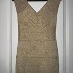 Gold Sparkle Party Dress Size M Photo 2