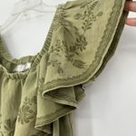Giddy Up Glamour  Boho Off The Shoulder Romper Olive Green Embroidered Size S Photo 2