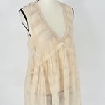 Free People Intimately Crochet Lace Detail Flowy Tunic Tank Top Ivory Size Small Photo 6