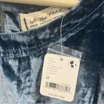 We The Free Free People -Moon City Blue Velvet Baby doll Blouse. Sz Medium Photo 3