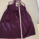 Frederick's of Hollywood  High Neck Purple Satin Lace Teddy Nightgown Lingerie Med Photo 5
