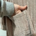 Roolee  Beige Ribbed Super Soft Velveteen Sweater Tunic Womens S Chenille Pockets Photo 2