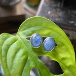 Blue Kyanite Sterling Gemstone Stud Earrings Photo 2