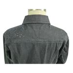 Chico's 3 Platinum Cotton Black Denim Jacket Sequins/Embroidery XL NWOT Photo 3