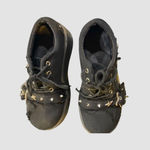 Source Unknown Y2K Star Print Chunky Platform Ankle Women Metal Chain Black Denim Shoes 6.5W 37 Photo 5