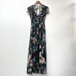 Little Mistress  Pintuck Pleated Floral Maxi Dress‎ Black Size 2 Photo 5