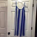 J.Crew  Crepe Beach Coverup Dress in Blue Stripe Photo 1