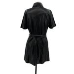 Nanushka Roberta Black Faux Leather Mini Shirt Dress Western Size Medium Photo 8