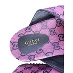 Gucci GG Print Platform Slides Sandals 10.5 Purple Black Luxury Designer Y2K 90s Photo 9