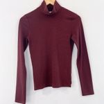 TNA by Aritzia Brick Red Waffle Knit Turtleneck Thermal Top sz Small Long Sleeve Photo 0
