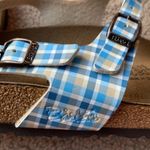  | Birks by Birkenstock Rio style blue plaid sandals 40 Photo 2