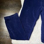 Soft Surroundings  Navy Blue Velvet Straight Leg Pants Size 6 Photo 4