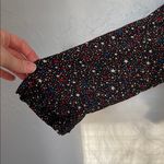 Madewell 100% Silk Star Print Black, Navy, Red, Cream Wrap Peplum Blouse Photo 3