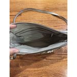 Liz Claiborne Silver Embellished Flowers Purse Silver Hardware Faux Leather y2k Photo 4