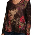 Xcit USA Y2K Vintage Floral Animal Print Top Size Medium Brown Photo 0