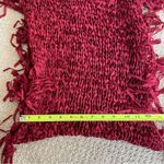 Steve Madden  Red Loose Chunky Crochet Knit Fringe Infiinity Scarf Photo 4
