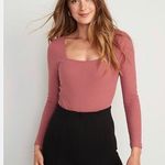 Old Navy Pink Long Sleeve Fitted Bodysuit Photo 0