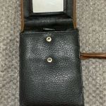 Black crossbody bag with removable/adjustable brown strap GUC Photo 0