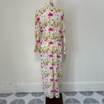 Soft Surroundings  White Pink Flowers Wrap Belted Pockets Sz M Photo 3