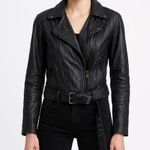 Alice + Olivia Black genuine Leather Jacket Photo 0