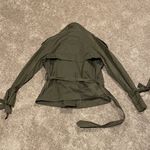 Vera Wang Simply Vera  Olive Green Belted Jacket SIZE S Photo 3