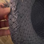 Vintage Blue Woven Hat with Blue Floral Accent Purple Photo 4