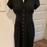 Danny & Nicole Buttondown Black Fitted Dress Photo 0