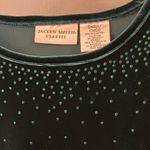 Jaclyn Smith NWOT Classic Forest Green Shiny Velvety feel Beaded Top Small Photo 1
