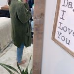 None Green knit sweater cardigan with pockets size medium/large Photo 3