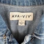 Ava & Viv  Dark Medium Blue Classic Wash Cropped Denim Jean Jacket Size X Photo 4