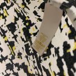 Kate Spade yellow trim black and white print sleeveless blouse top, 4 Photo 2