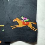 Michael Simon Lite Horse Racing Derby Cotton Jersey Cardigan Black Women’s L/XL Photo 5