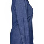 BODIN KNITS Blue Shirt Jacket 70s Spread Collar Polyester Shacket Overshirt Photo 3