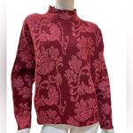 Sioni Metallic Floral Mock Sweater NWT XL Red Photo 5
