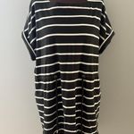 Tommy Bahama  Sombra Dress Size XL Black White Stripe Nautical Beach Tie Waist Photo 1