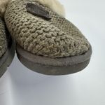 UGG  Slippers Womens Size 8 Knit Shearling Grey Green‎ Slip On Cozy Shoes Warm Photo 3
