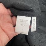 Happy x Nature Swiss Dot Flowy Blouse tiered bell sleeve tassel tie black sz L Size L Photo 5