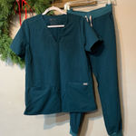 FIGS  Zamora Jogger Scrub Pants & Casma Top Set Caribbean Blue Teal Photo 0