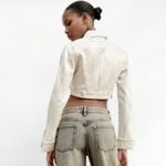 ZARA NWT  Women's Silver Metallic Shiny Cotton Crop  Jacket Bloggers Fave Photo 3