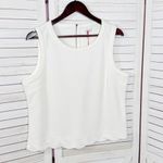 Elle  Scallop Hem Pique Knit Sleeveless Tank Top Shirt Ivory White‎ Large Photo 7
