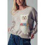 Urban Daizy Whimsical Alpaca Embroidered Knit Sweater Photo 3