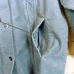 ZARA  Oversized Corduroy Trucker Jacket Womens XS Baby Blue Raw Hem Gorpcore 90s Photo 10