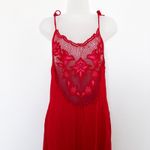 Womens Swim Cover Up Size S Red Lace Trim Slip Dress Beachwear Boho Coastal Photo 1
