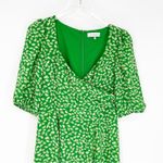 WAYF ‎ Floral Slit Leg Midi Dress M Green Photo 3