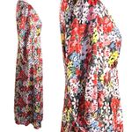 Boden Button Detail Satin Tea Midi Dress Moire Bloom Red Size 6 Photo 8