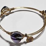 Bourbon and Boweties Bourbon & Bowties Purple Iridescent Faceted Wire Wrapped Bangle Bracelet Photo 0