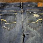 American Eagle AE Hipster Flare Jeans Distressed Blue Stretch Women's Size 12 Photo 5