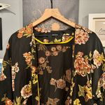 ZARA BASIC OUTERWEAR • Long Sleeve Peplum Ruffle Hem Floral Kimono • M - L Photo 5