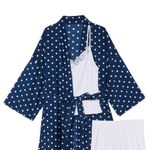Victoria's Secret Navy + White
Lightweight Cotton Three-Piece Robe Set Photo 2